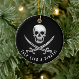 Adorno De Cerámica Día del Pirata Jolly Roger