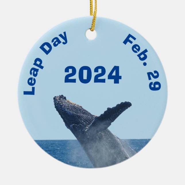 Adorno De Cerámica Día del Salto 29 de febrero de 2024 (Frente)