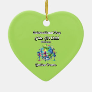 Adorno De Cerámica Día Internacional del Chica. Sueños ilimitados.