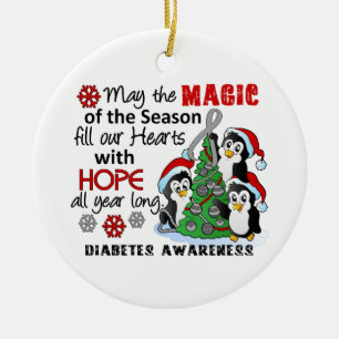 Adorno De Cerámica Diabetes de los pingüinos del navidad