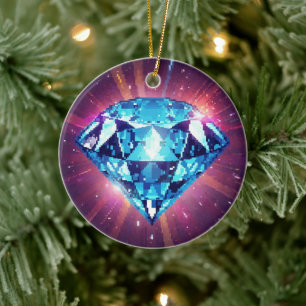 Adorno De Cerámica Diamante Brillante Pixelado 