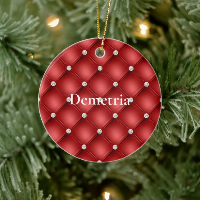 Adorno De Cerámica Diamante Rojo (Árbol)