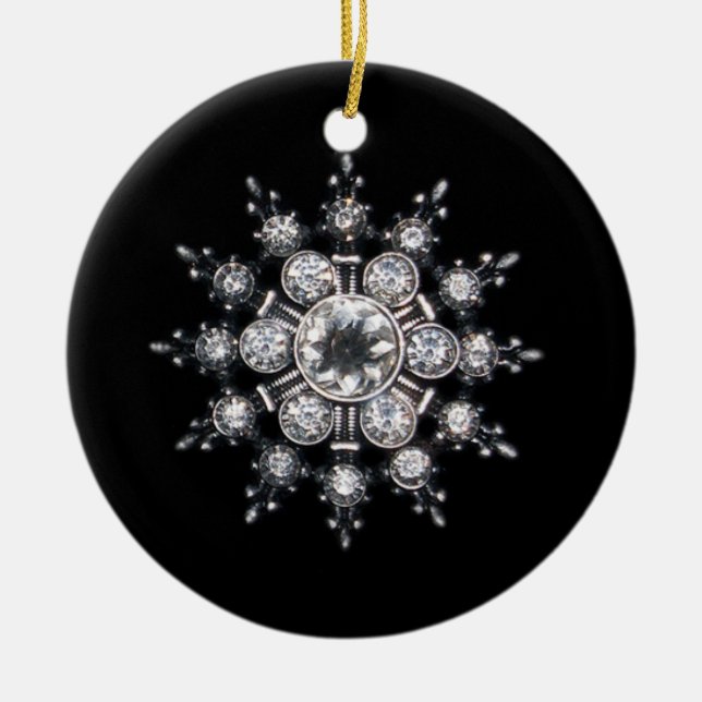 Adorno De Cerámica Diamond April Crystal Birthstone Snowflake Jewar R (Frente)