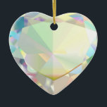Adorno De Cerámica Diamond Heart<br><div class="desc">Un bonito ilustracion de corazón con champán sobre un sencillo adorno de cerámica. Esta joya pastel de bonito es un regalo de bienvenida a la plancha. Abróchense el día con un pequeño adorno de cerámica "chispeante".</div>