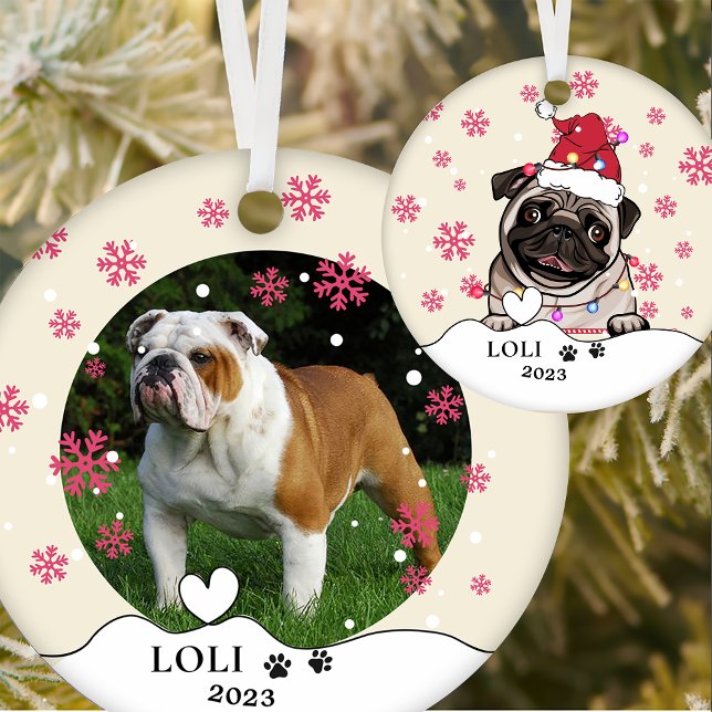 Adorno De Cerámica Dibujo a mano personalizado del Bulldog británico (Subido por el creador)