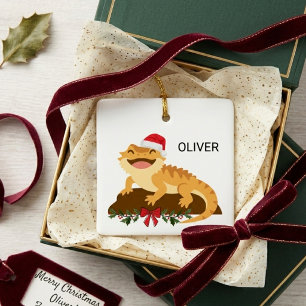 Adorno De Cerámica Dibujo Animado De Navidad Dragón Barbudo Nombre Pe