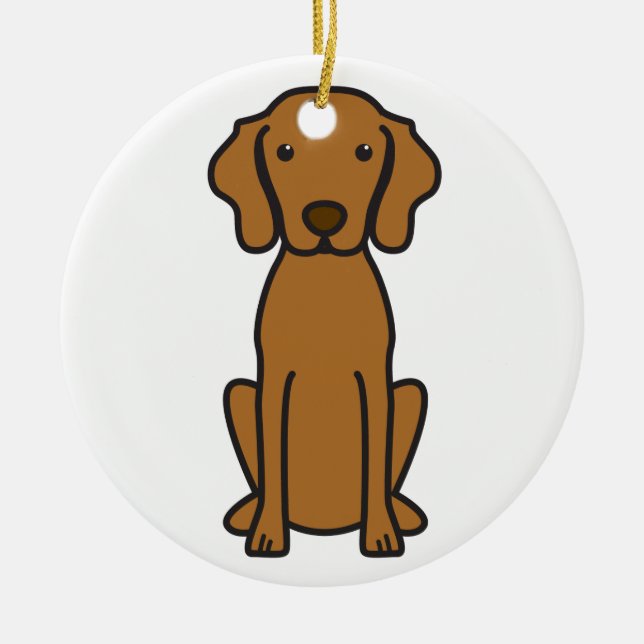 Adorno De Cerámica Dibujo animado del perro de Vizsla (Frente)