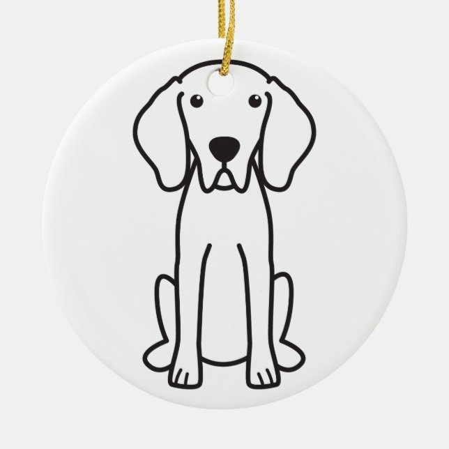 Adorno De Cerámica Dibujo animado del perro de Weimaraner (Frente)