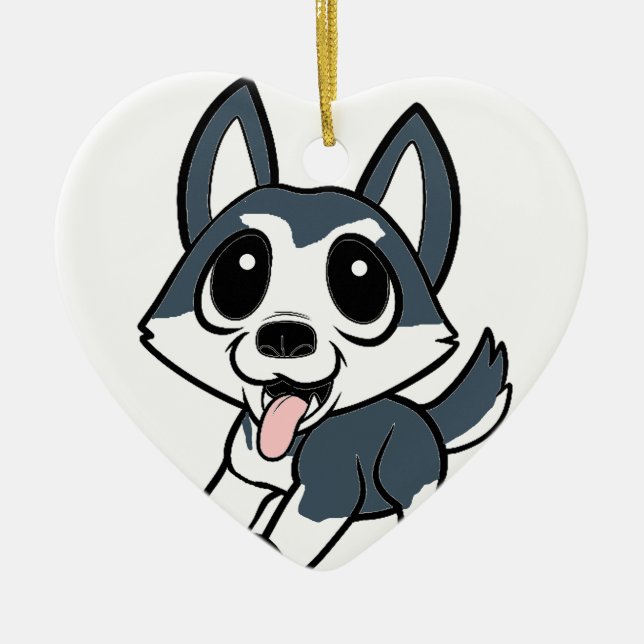 Adorno De Cerámica dibujo animado pomsky (Frente)