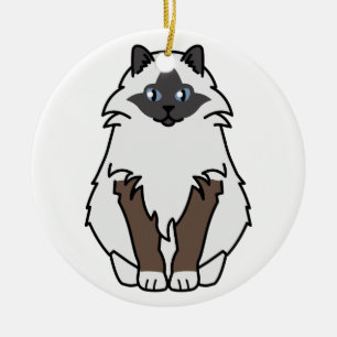 Adorno De Cerámica Dibujo animado sagrado del gato de Birman