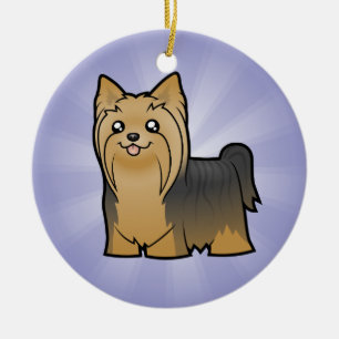 Adorno De Cerámica Dibujo animado Yorkshire Terrier (añada su