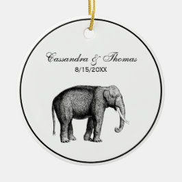 Adorno De Cerámica Dibujo Antiguo de Elefante