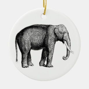 Adorno De Cerámica Dibujo Antiguo de Elefante