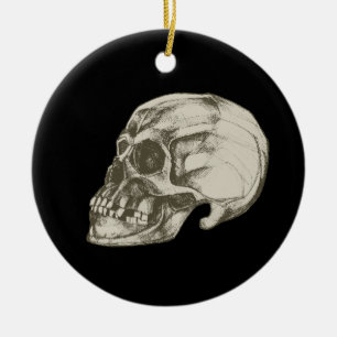 Adorno De Cerámica Dibujo clásico de calavera