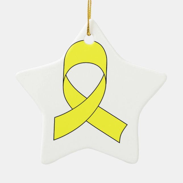 Adorno De Cerámica Dibujo de cinta amarilla (Frente)