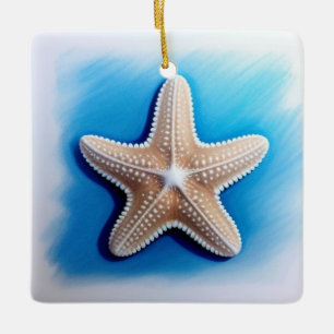 Adorno De Cerámica Dibujo de crayón de estrella de mar