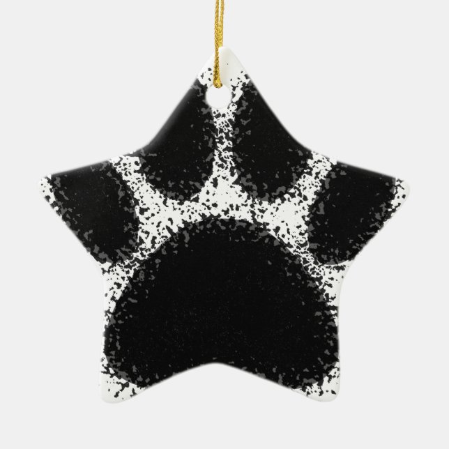 Adorno De Cerámica Dibujo de garras de perro (Frente)