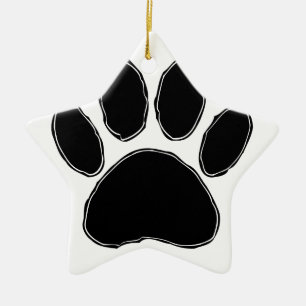 Adorno De Cerámica Dibujo de garras de perro en negro