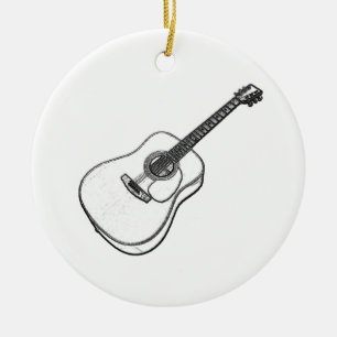 Adorno De Cerámica Dibujo de guitarra