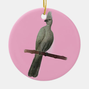 Adorno De Cerámica Dibujo de lápiz de ave de efecto gris