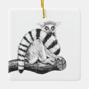 Adorno De Cerámica Dibujo de Lemur