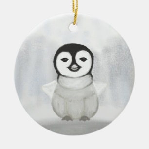 Adorno De Cerámica dibujo de mano de pingüino lindo