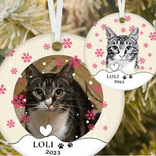 Adorno De Cerámica Dibujo de mano personalizado de gato de tabla