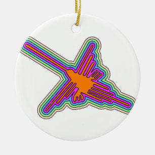 Adorno De Cerámica Dibujo de Nazca Hummingbird Perú