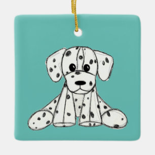 Adorno De Cerámica Dibujo de perros rellenos dálmatas esquema simple 