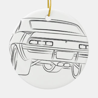 Adorno De Cerámica Dibujo del coche del músculo