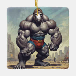 Adorno De Cerámica Dibujo del Personalizado de arte pop de Gorilla Bo