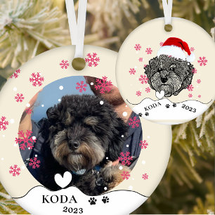Adorno De Cerámica Dibujo manual personalizado de perro de Cavoodle g
