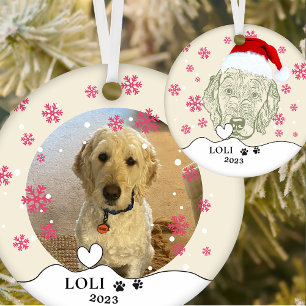 Adorno De Cerámica Dibujo manual personalizado de perro de labrador
