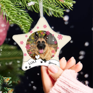 Adorno De Cerámica Dibujo manual personalizado de perro de Malinois