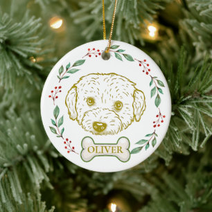 Adorno De Cerámica Dibujo manual personalizado de perro de Westiepoo