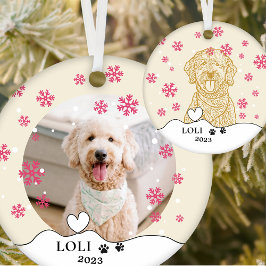 Adorno De Cerámica Dibujo manual personalizado de perro goldendoodle