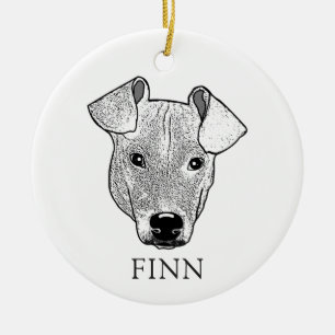 Adorno De Cerámica Dibujo personalizado de la mano de perro con torta