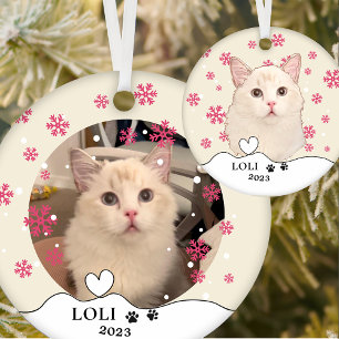 Adorno De Cerámica Dibujo personalizado de mano de gato de Ragdoll