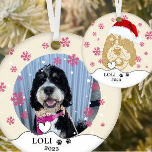 Adorno De Cerámica Dibujo personalizado de mano de perro de Bernedood