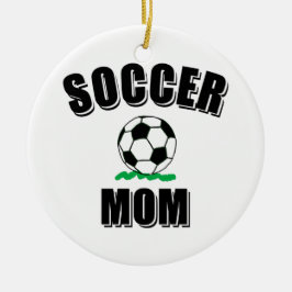 Adorno De Cerámica Dibujo y texto de mamá de fútbol