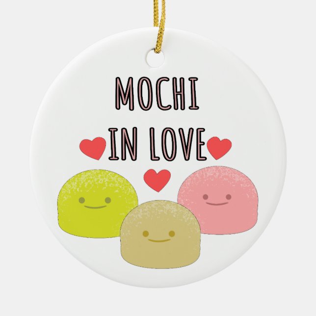 Adorno De Cerámica Dibujos de Personalizados de Mochi Cute (Frente)