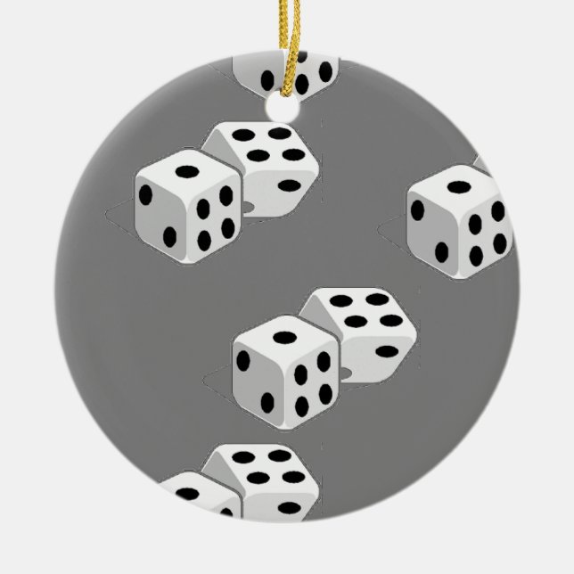 Adorno De Cerámica Dices en gris (Frente)