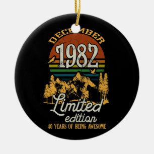 Adorno De Cerámica Diciembre de 1982 Amanecer 40 años de edad 40 añ