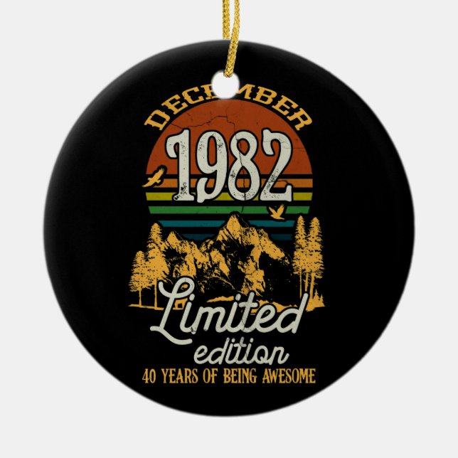 Adorno De Cerámica Diciembre de 1982 Amanecer 40 años de edad 40 años (Frente)