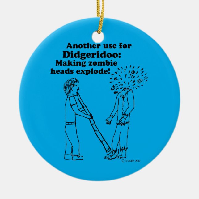 Adorno De Cerámica Didgeridoo hace que los zombies exploten (Frente)
