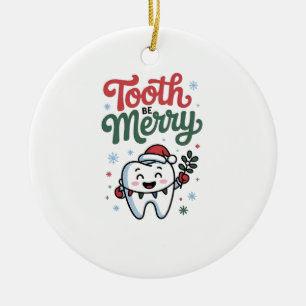 Adorno De Cerámica Diente Be Merry Dental Dentist Navidades Xmas