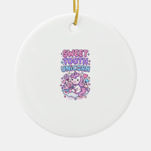 Adorno De Cerámica Diente Dulce Unicornio Unicornio Lindo Pastel Rega