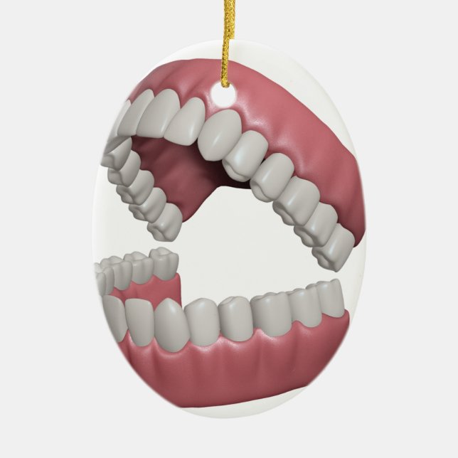 Adorno De Cerámica dientes grandes de la sonrisa (Frente)