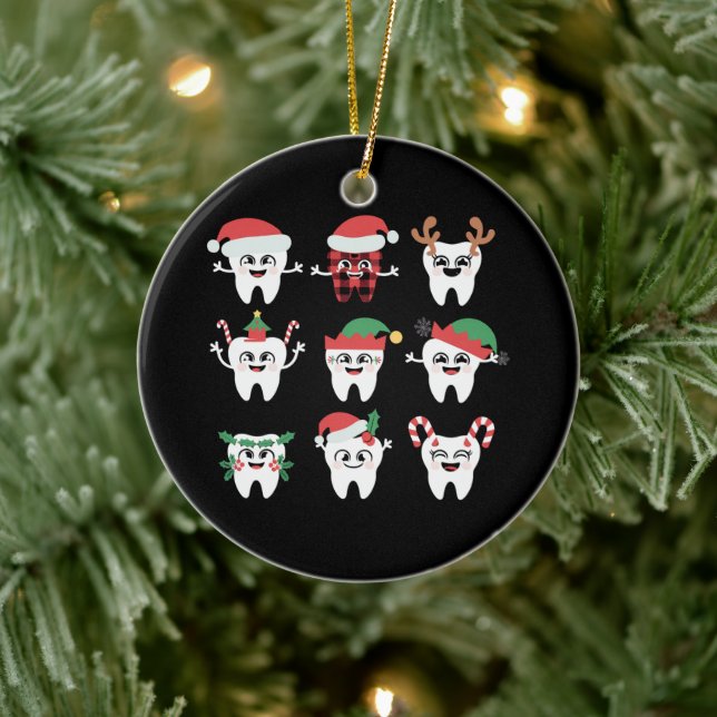 Adorno De Cerámica Dientes Navidades dentales divertidos dientes cute (Árbol)