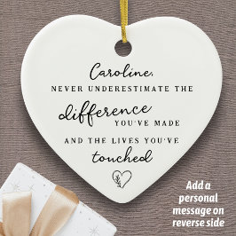 Adorno De Cerámica "Difference You've Made" Personalized Name Message